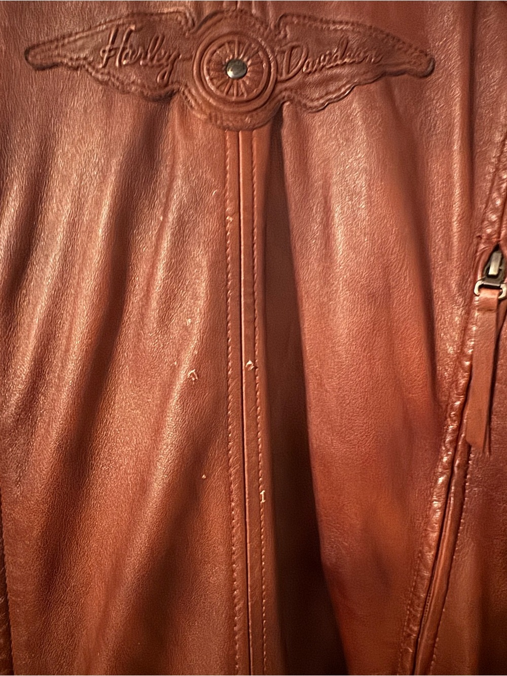 Harley-Davidson Brown Leather Riding Jacket - Picture 7 of 9